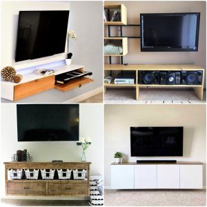 25 free DIY floating tv stand plans: build DIY entertainment center