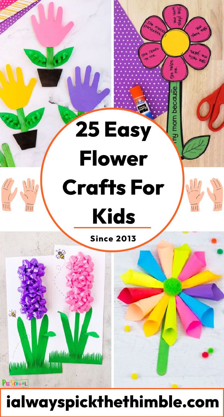 25 easy flower crafts for kids: flower art and craft ideas