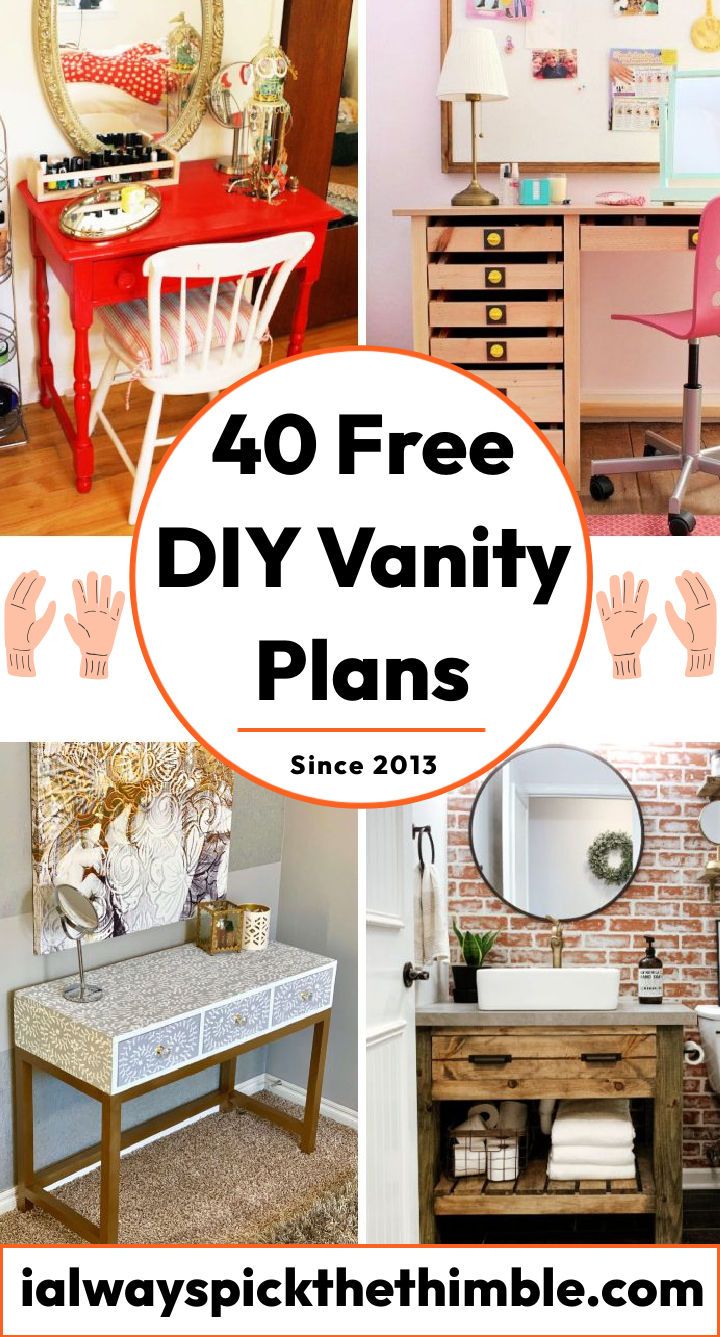 40 cheap DIY makeup vanity ideas: free DIY vanity table plans