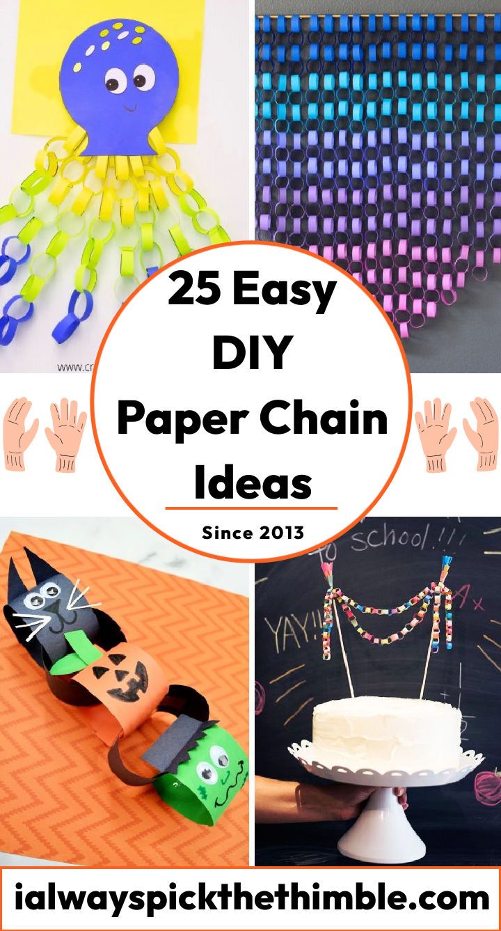25 DIY paper chain ideas: how to make a paper chain