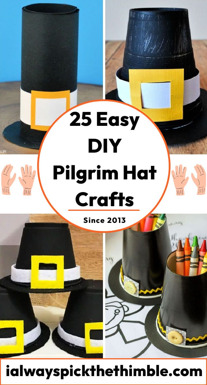 25 pilgrim hat crafts and patterns (printable template)