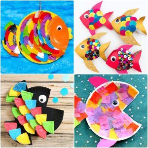 25 rainbow fish crafts and art for kids (printable template)