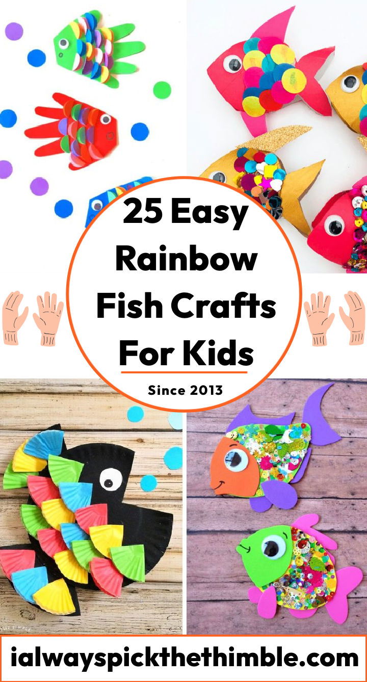 25 rainbow fish crafts and art for kids (printable template)