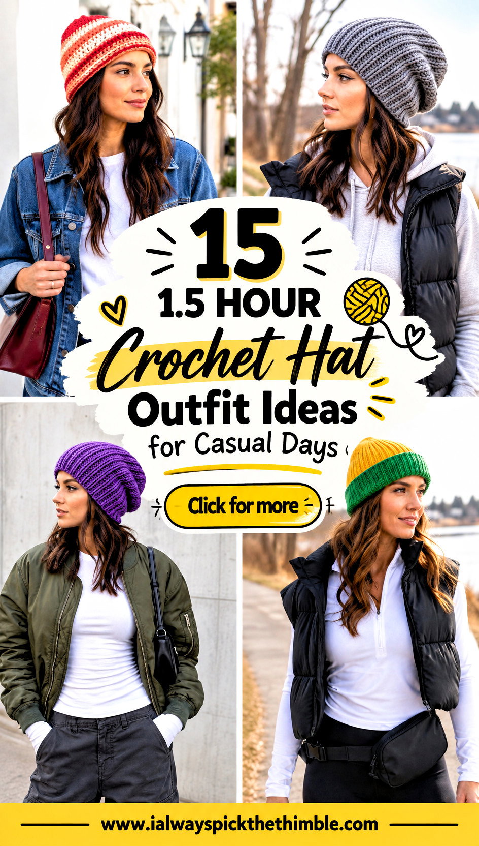 15 1.5 Hour Crochet Hat Outfit Ideas for Casual Days - 15 1.5 Hour Crochet Hat Outfit Ideas for Casual Days