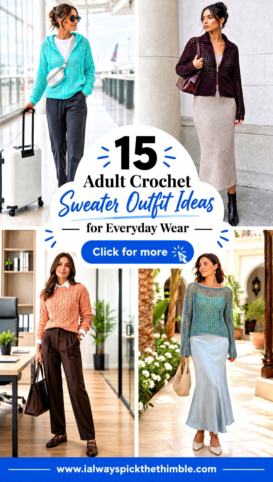 15 Adult Crochet Sweater Outfit Ideas for Everyday Wear - 15 Adult Crochet Sweater Outfit Ideas for Everyday Wear