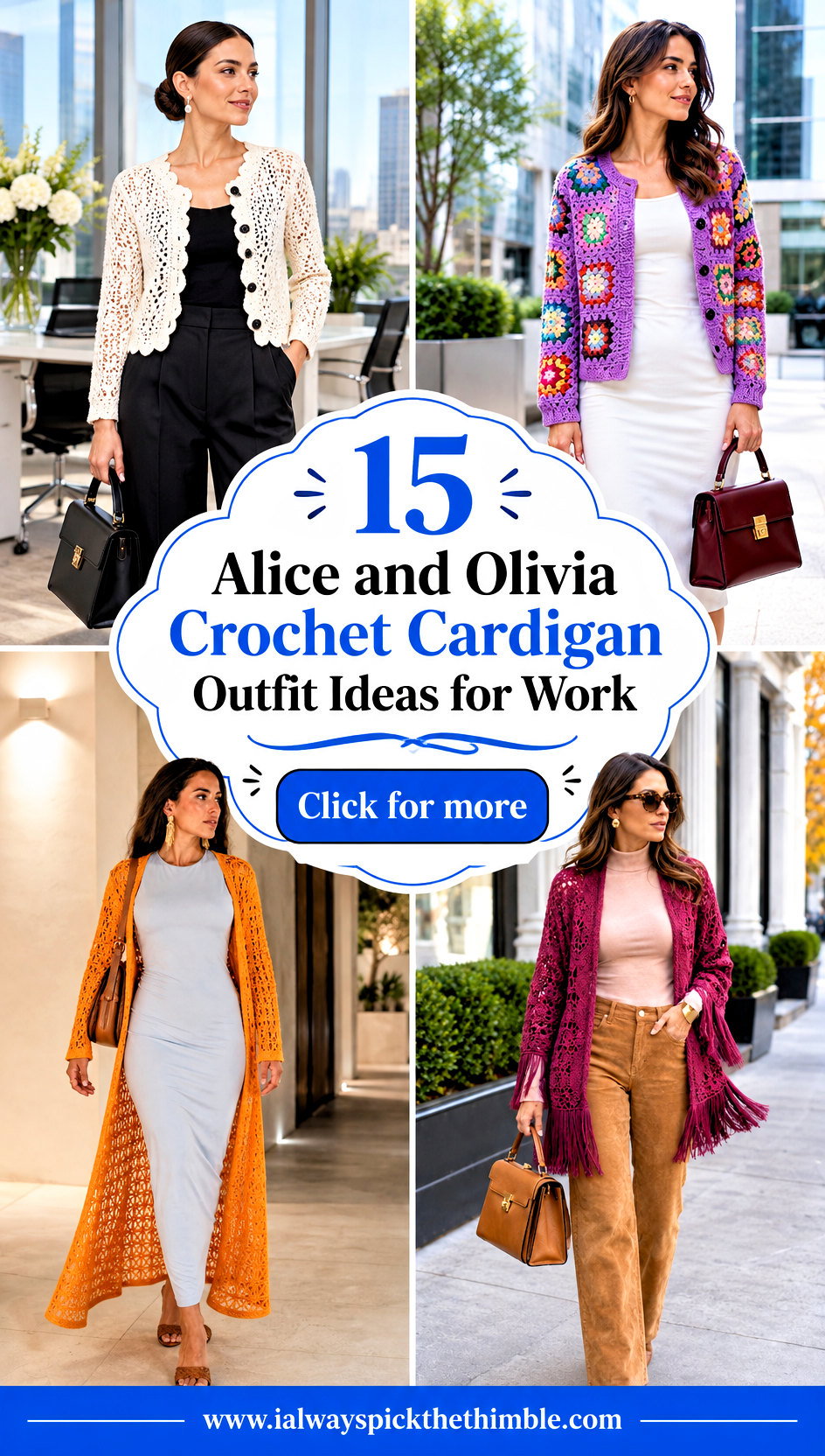 15 Alice and Olivia Crochet Cardigan Outfit Ideas for Work - 15 Alice and Olivia Crochet Cardigan Outfit Ideas for Work
