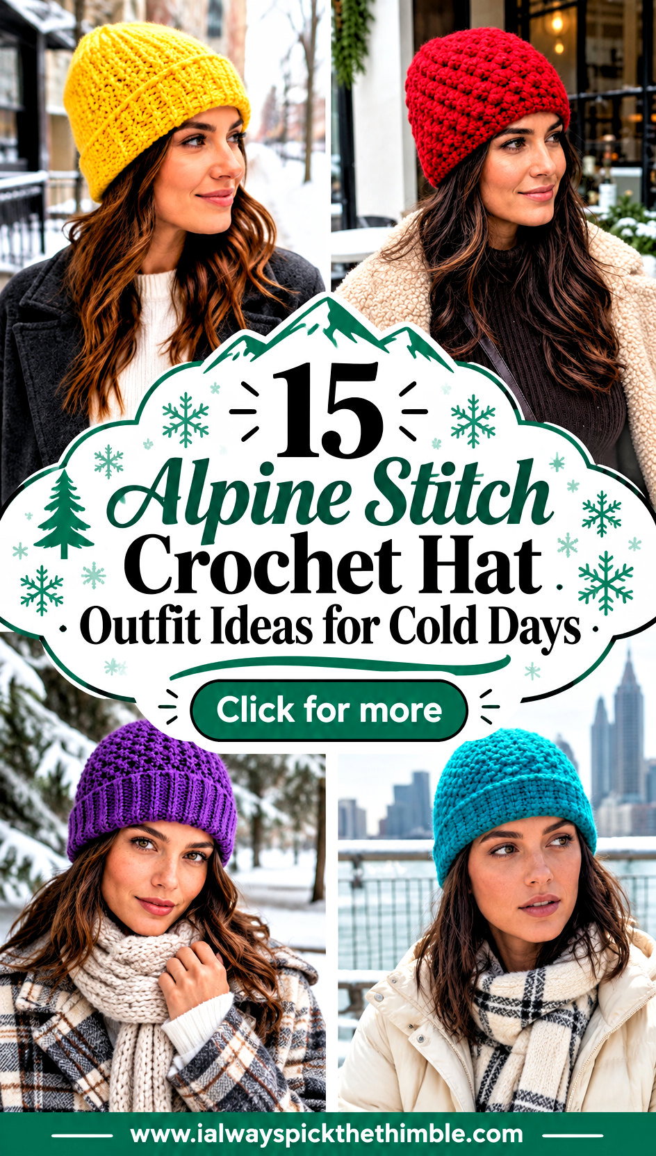 15 Alpine Stitch Crochet Hat Outfit Ideas for Cold Days - 15 Alpine Stitch Crochet Hat Outfit Ideas for Cold Days