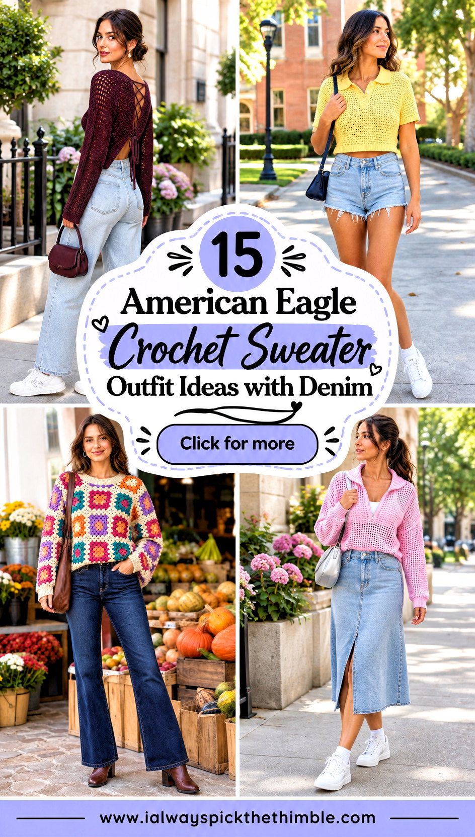 15 American Eagle Crochet Sweater Outfit Ideas with Denim - 15 American Eagle Crochet Sweater Outfit Ideas with Denim