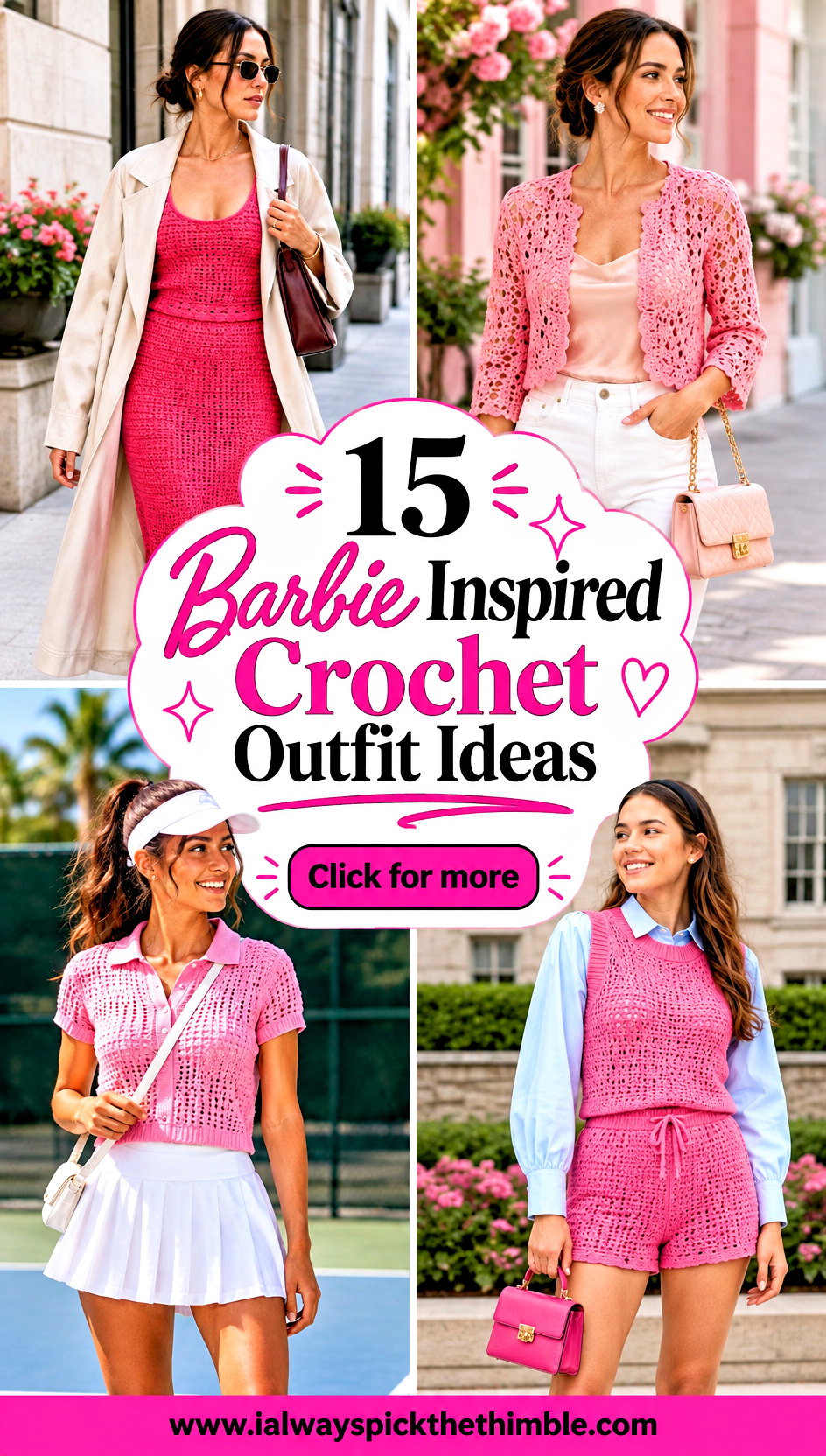 15 Barbie Inspired Crochet Outfit Ideas in Pink Shades - 15 Barbie Inspired Crochet Outfit Ideas in Pink Shades