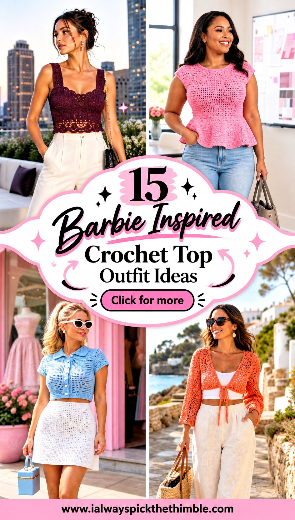 15 Barbie Inspired Crochet Top Outfit Ideas for Pink Looks - 15 Barbie Inspired Crochet Top Outfit Ideas for Pink Looks