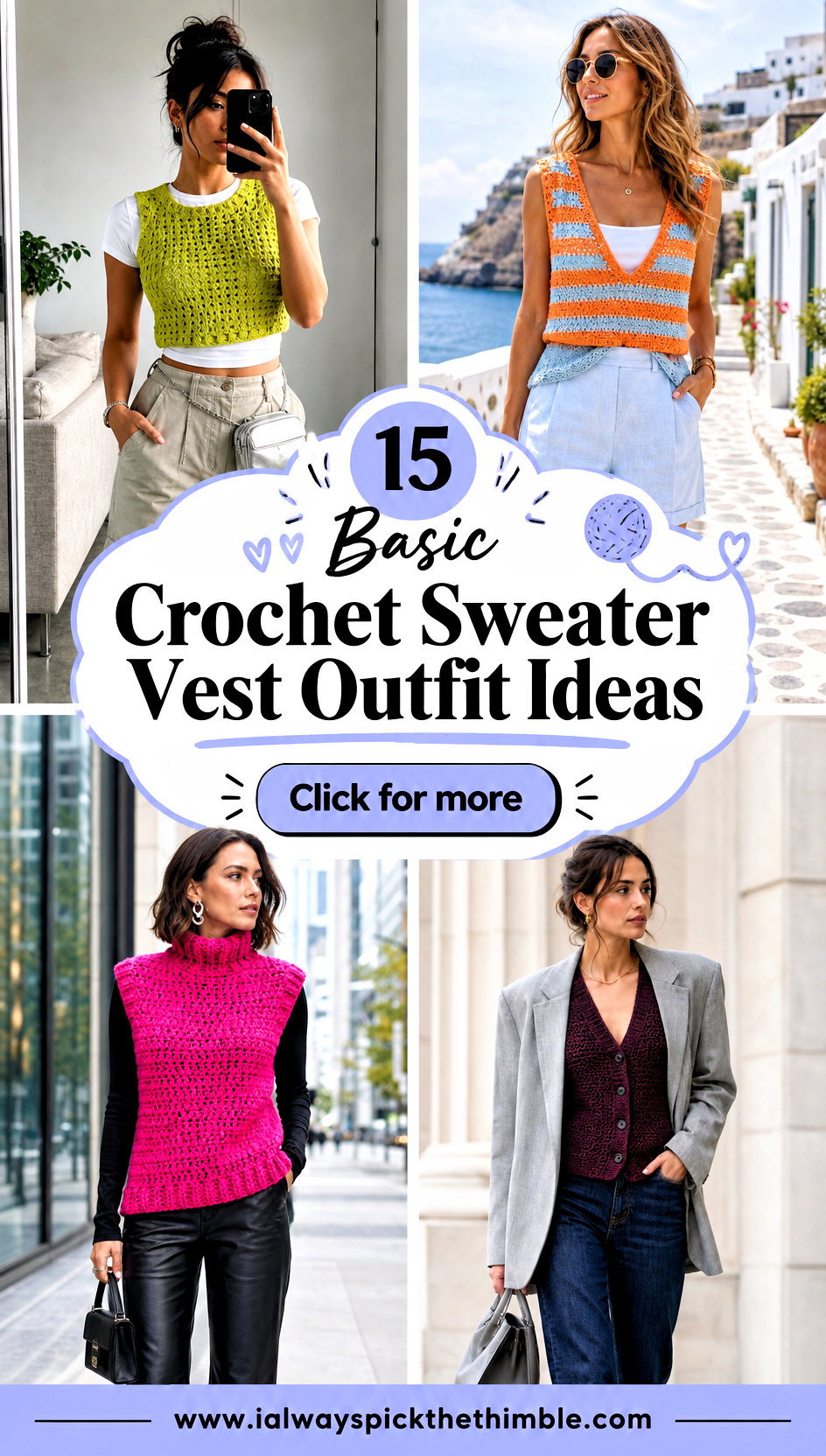 15 Basic Crochet Sweater Vest Outfit Ideas for Daily Wear - 15 Basic Crochet Sweater Vest Outfit Ideas for Daily Wear