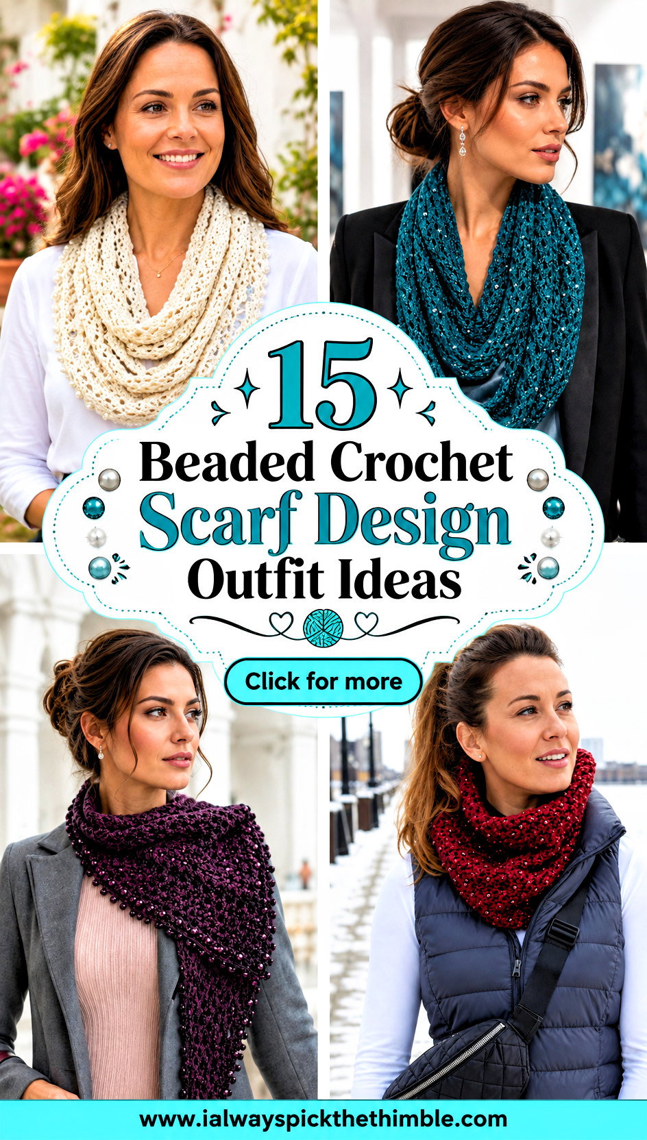 15 Beaded Crochet Scarf Design Outfit Ideas for Added Shine - 15 Beaded Crochet Scarf Design Outfit Ideas for Added Shine