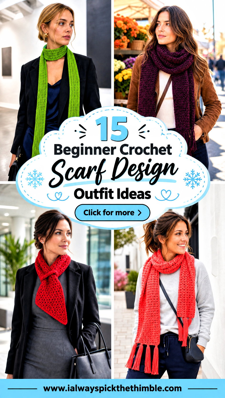 15 Beginner Crochet Scarf Design Outfit Ideas for Winter - 15 Beginner Crochet Scarf Design Outfit Ideas for Winter