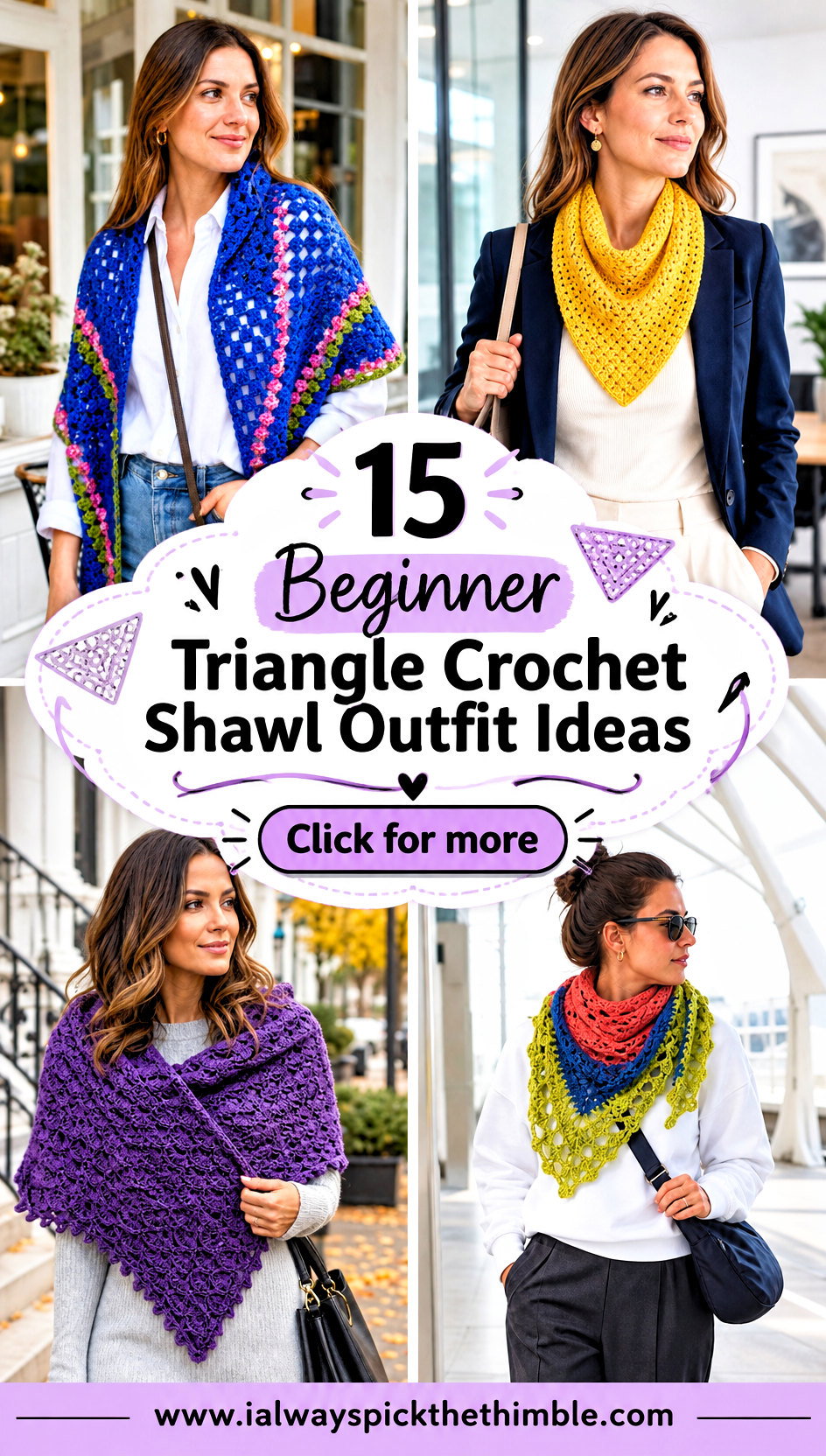 15 Beginner Triangle Crochet Shawl Outfit Ideas to Layer - 15 Beginner Triangle Crochet Shawl Outfit Ideas to Layer