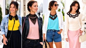 15 Black Crocheted Lace Collar Outfit Ideas for Retro Flair