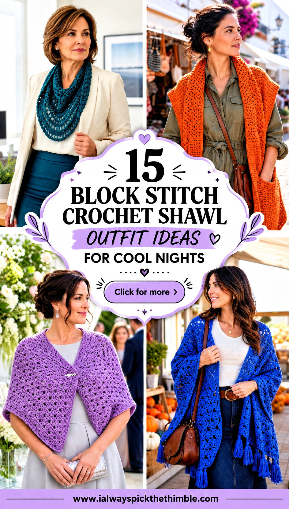 15 Block Stitch Crochet Shawl Outfit Ideas for Cool Nights - 15 Block Stitch Crochet Shawl Outfit Ideas for Cool Nights