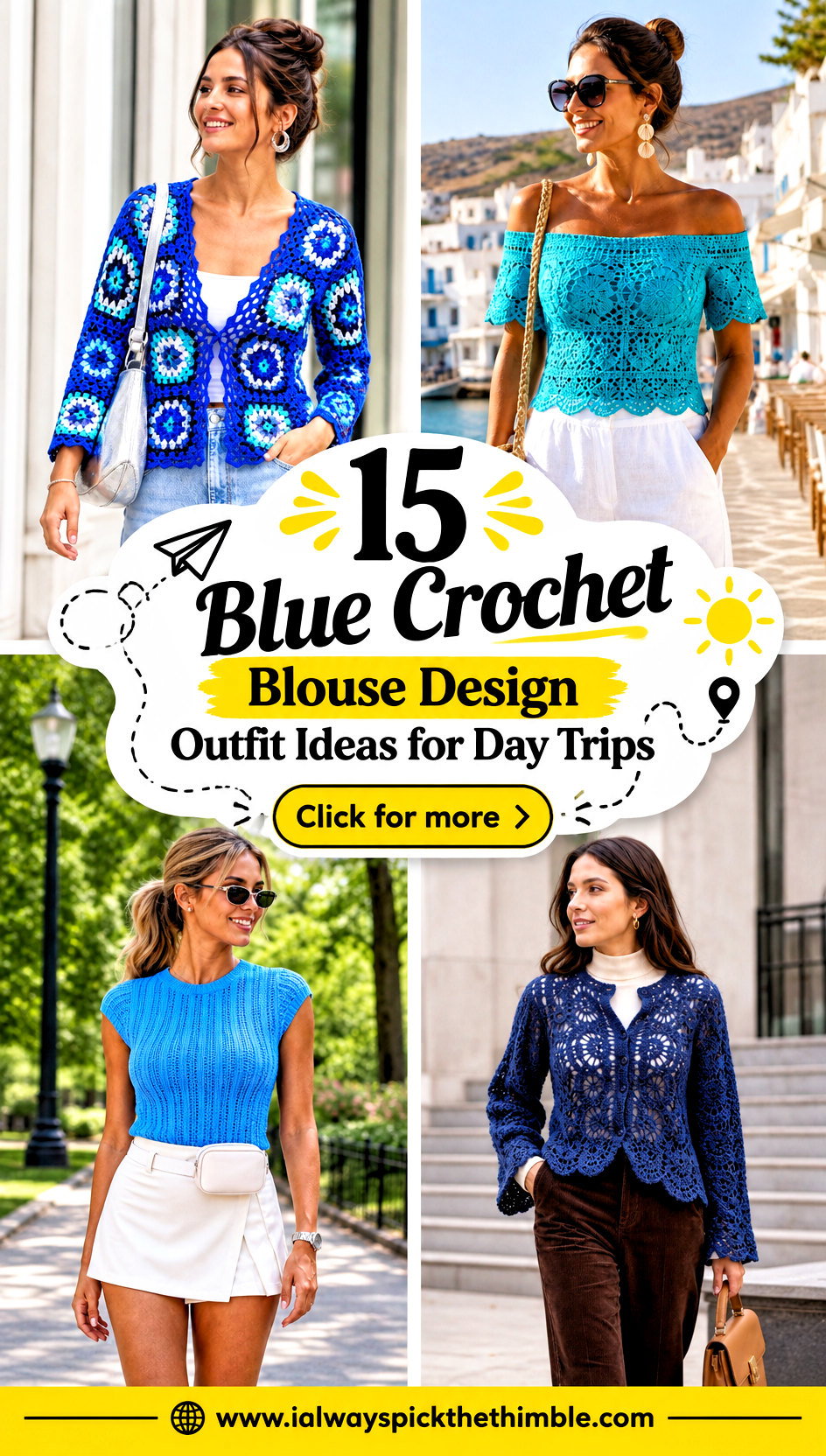 15 Blue Crochet Blouse Design Outfit Ideas for Day Trips - 15 Blue Crochet Blouse Design Outfit Ideas for Day Trips