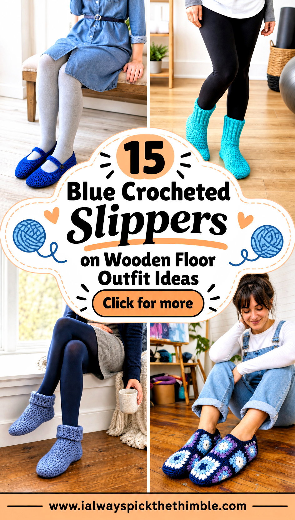 15 Blue Crocheted Slippers on Wooden Floor Outfit Ideas - 15 Blue Crocheted Slippers on Wooden Floor Outfit Ideas