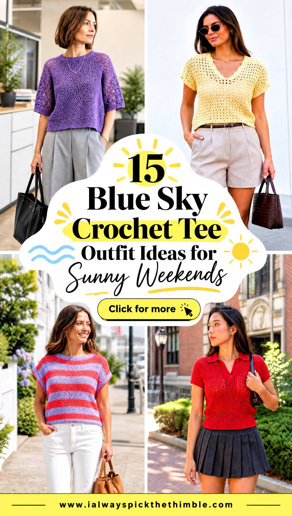 15 Blue Sky Crochet Tee Outfit Ideas for Sunny Weekends - 15 Blue Sky Crochet Tee Outfit Ideas for Sunny Weekends
