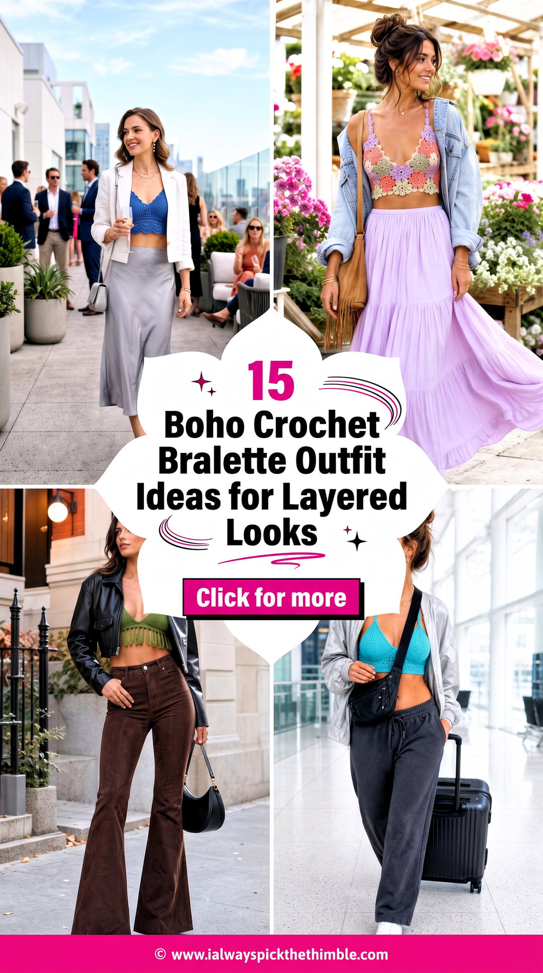 15 Boho Crochet Bralette Outfit Ideas for Layered Looks - 15 Boho Crochet Bralette Outfit Ideas for Layered Looks