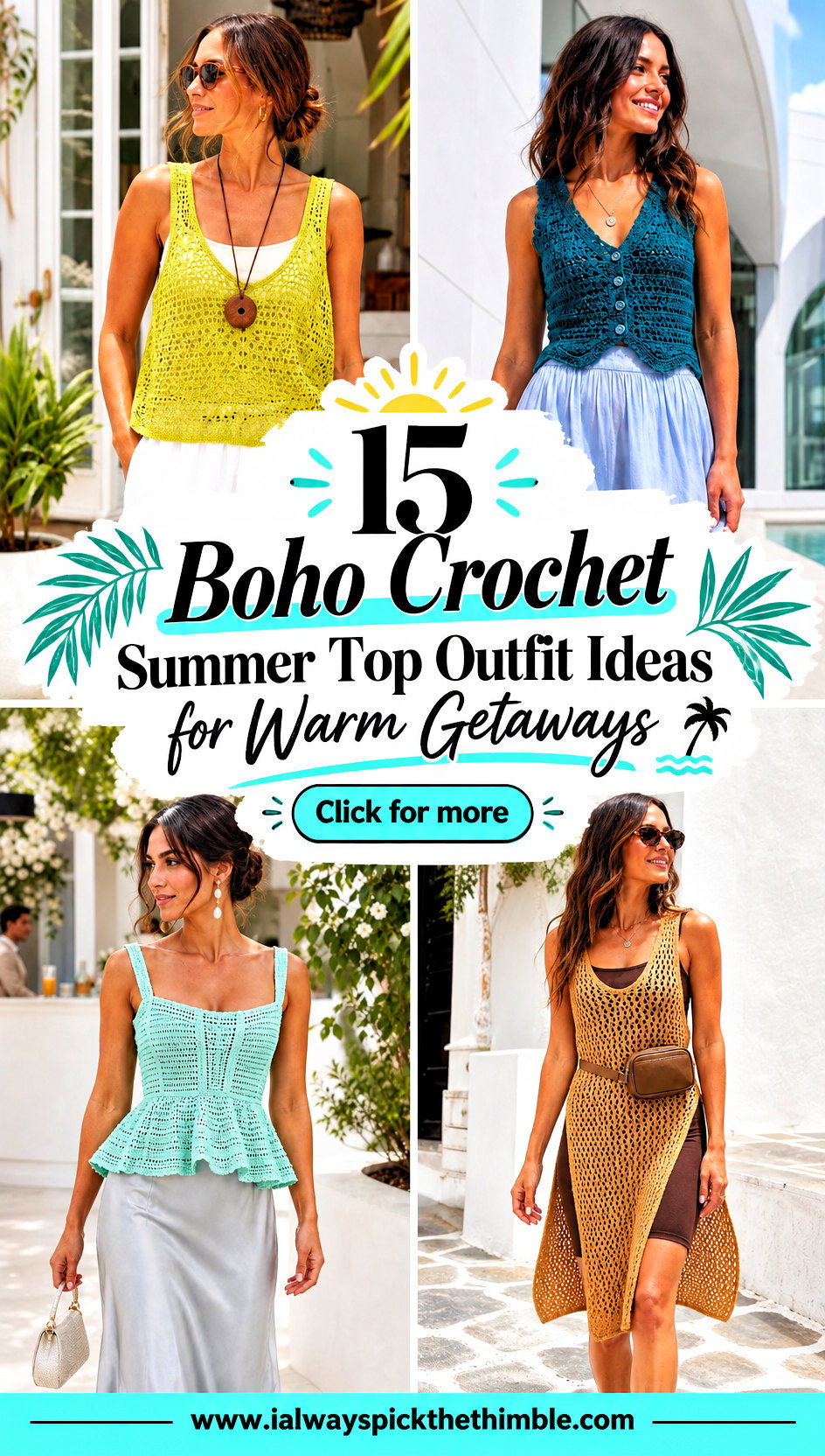 15 Boho Crochet Summer Top Outfit Ideas for Warm Getaways - 15 Boho Crochet Summer Top Outfit Ideas for Warm Getaways