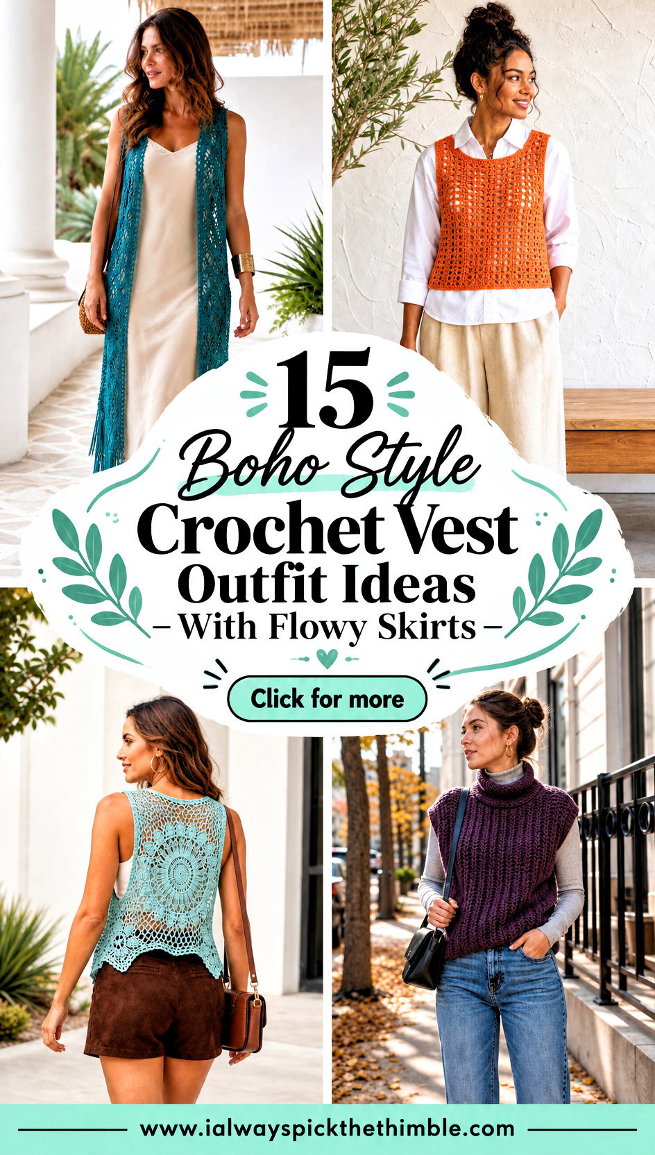 15 Boho Style Crochet Vest Outfit Ideas With Flowy Skirts - 15 Boho Style Crochet Vest Outfit Ideas With Flowy Skirts