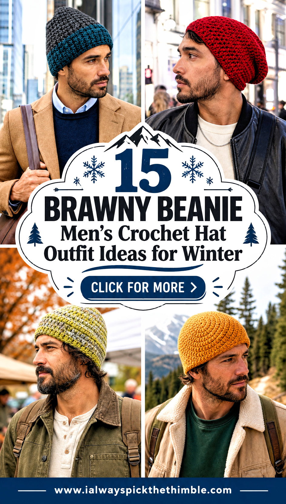 15 Brawny Beanie Mens Crochet Hat Outfit Ideas for Winter - 15 Brawny Beanie Men’s Crochet Hat Outfit Ideas for Winter