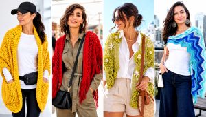 15 Bright Crochet Shawl Outfit Ideas for Breezy Evenings