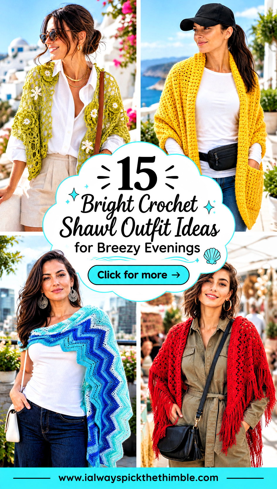 15 Bright Crochet Shawl Outfit Ideas for Breezy Evenings - 15 Bright Crochet Shawl Outfit Ideas for Breezy Evenings