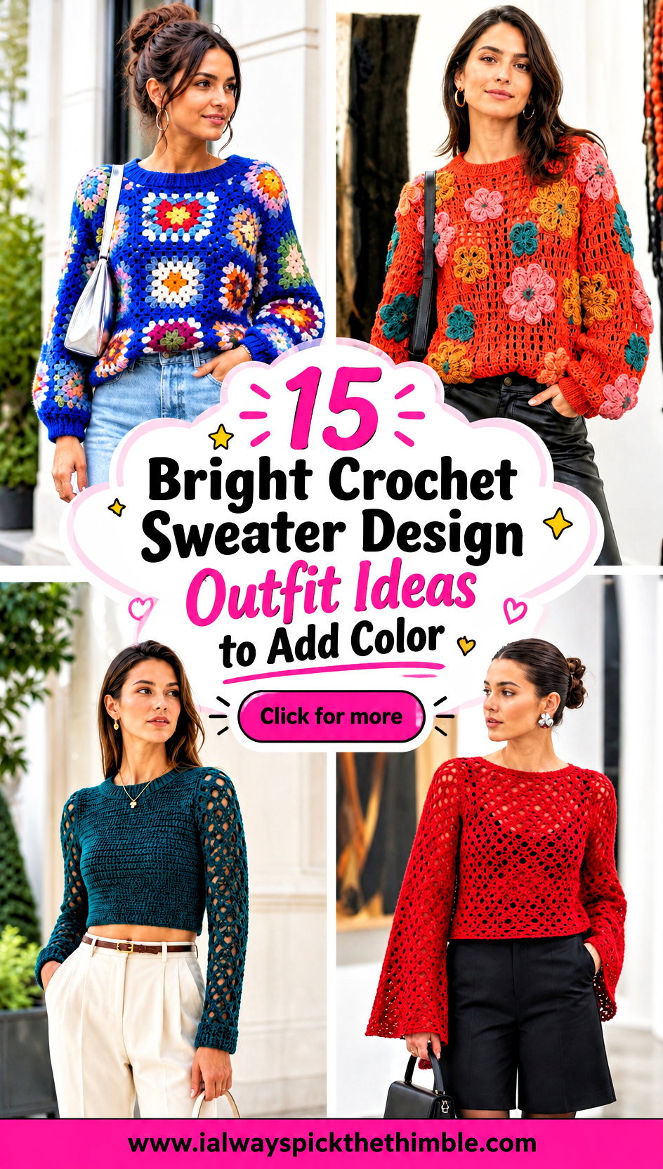 15 Bright Crochet Sweater Design Outfit Ideas to Add Color - 15 Bright Crochet Sweater Design Outfit Ideas to Add Color