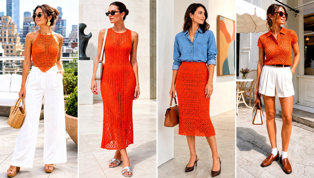 15 Bright Orange Crochet Clothing and Outfit Ideas