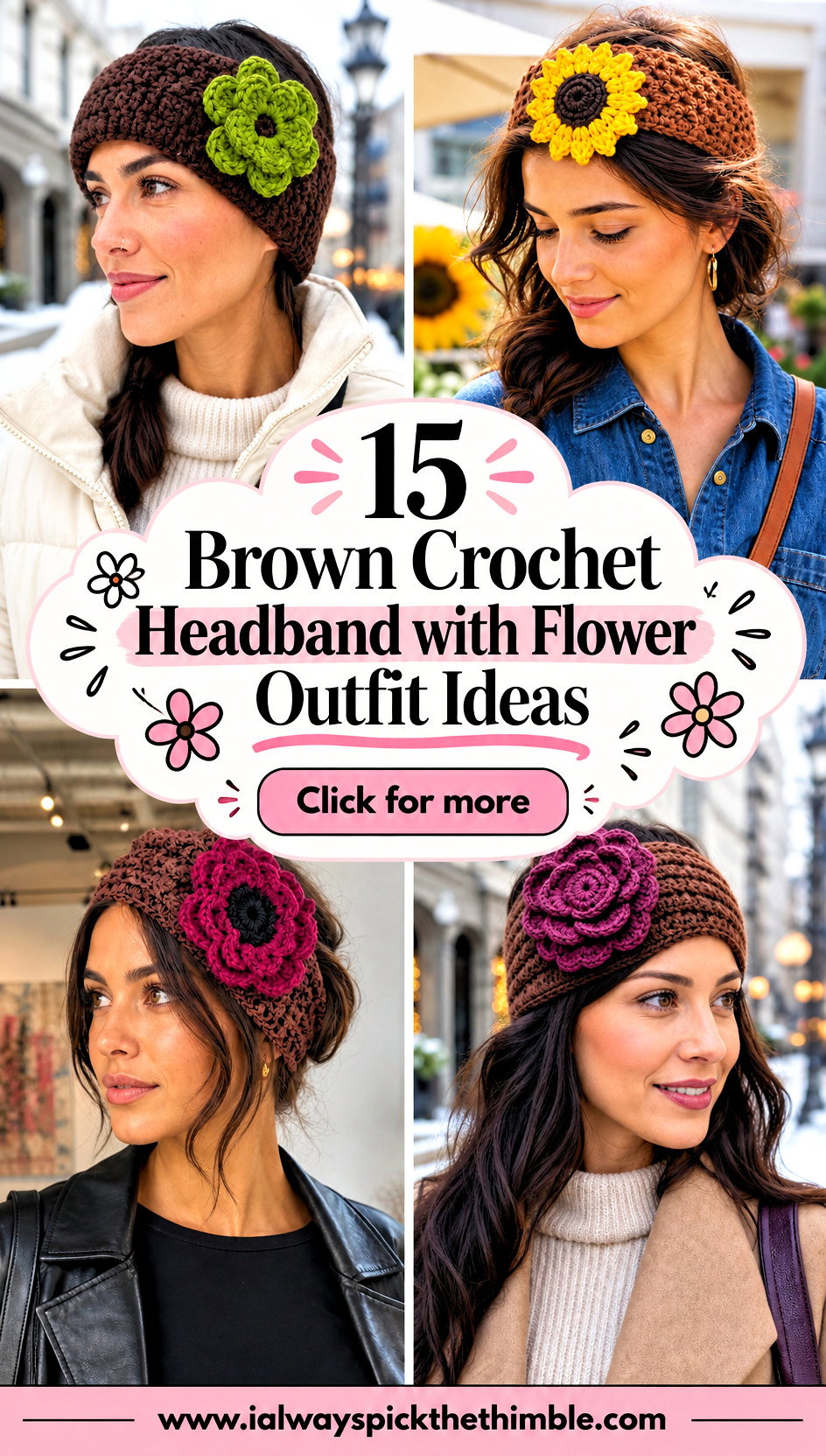 15 Brown Crochet Headband with Flower Outfit Ideas - 15 Brown Crochet Headband with Flower Outfit Ideas