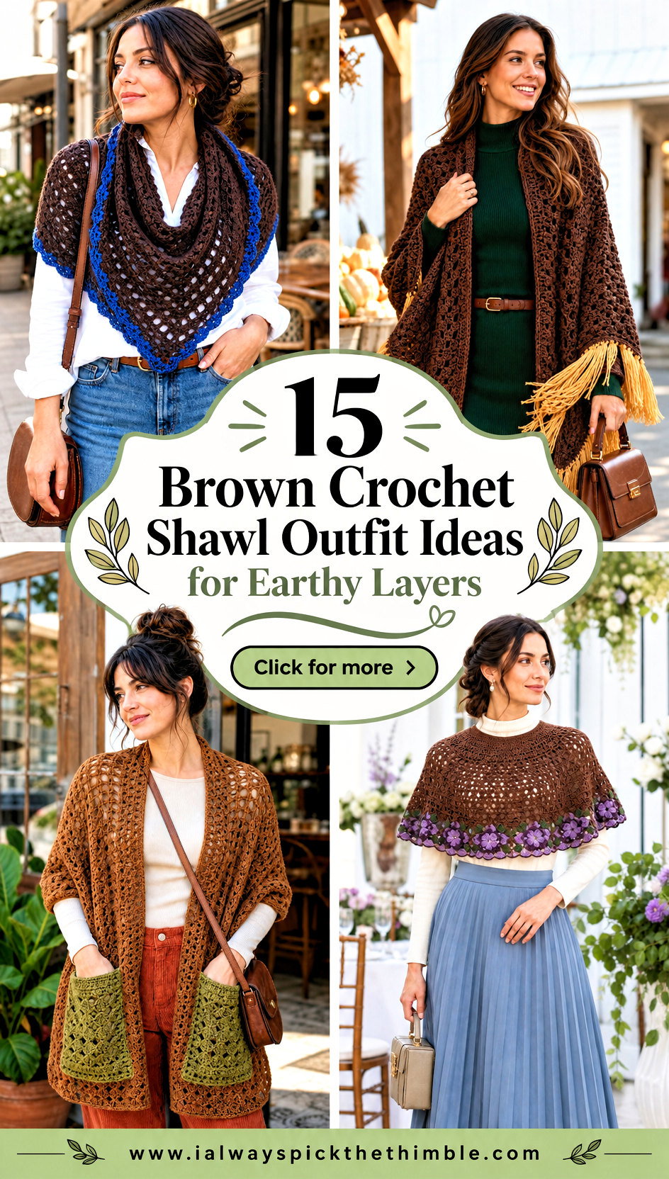 15 Brown Crochet Shawl Outfit Ideas for Earthy Layers - 15 Brown Crochet Shawl Outfit Ideas for Earthy Layers