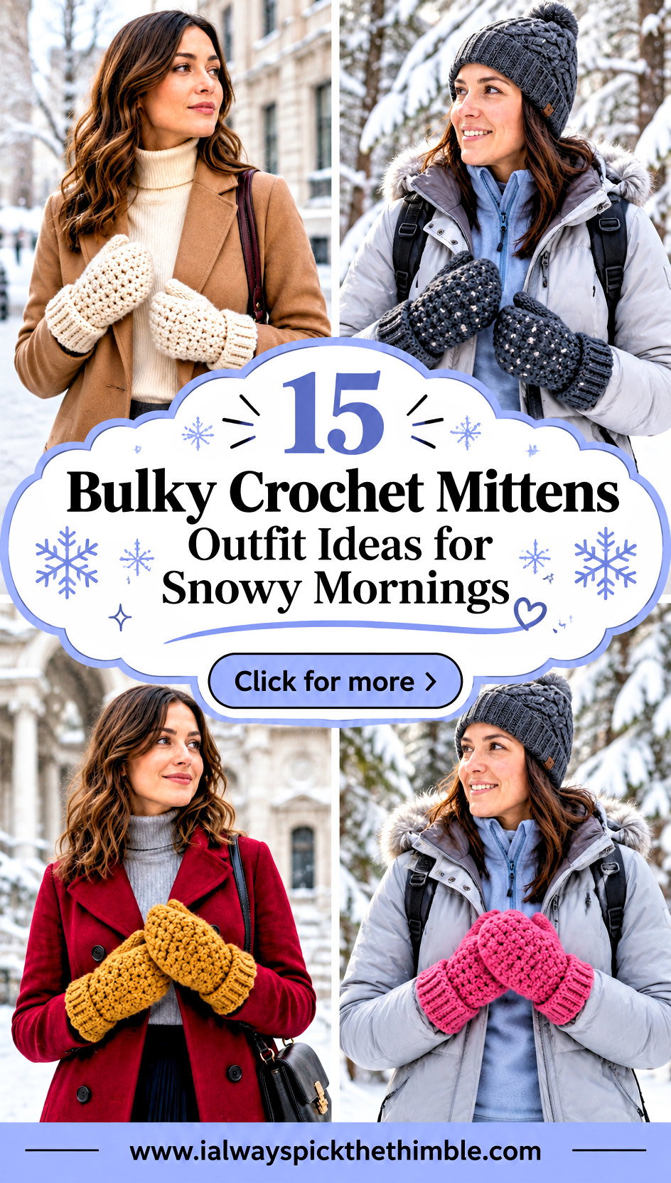 15 Bulky Crochet Mittens Outfit Ideas for Snowy Mornings - 15 Bulky Crochet Mittens Outfit Ideas for Snowy Mornings