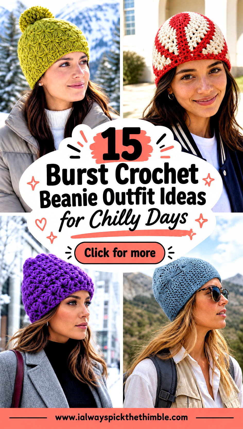 15 Burst Crochet Beanie Outfit Ideas for Chilly Days - 15 Burst Crochet Beanie Outfit Ideas for Chilly Days