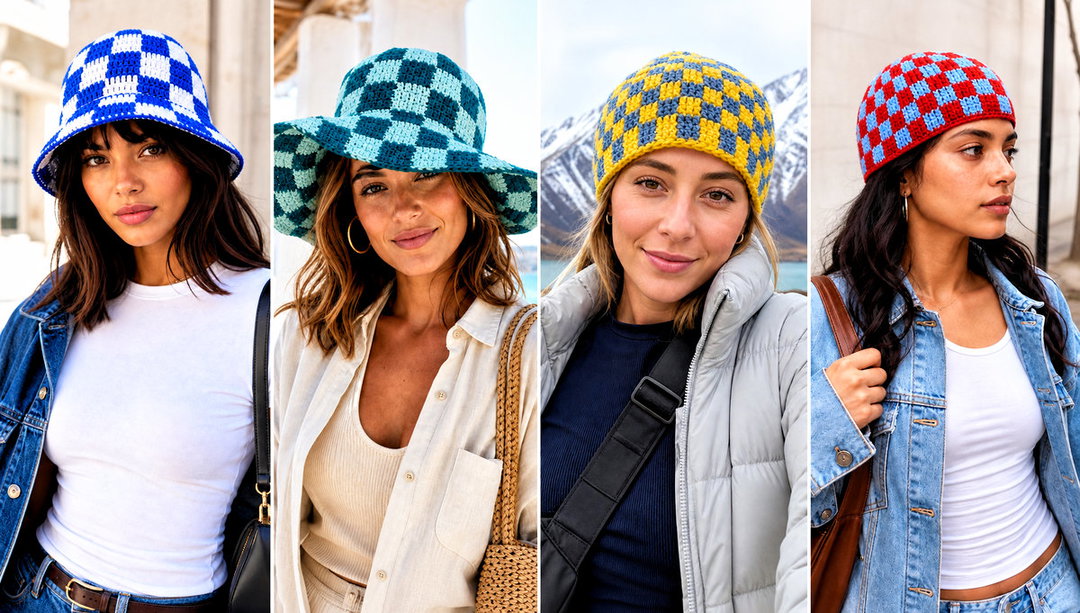 15 Checkered Crochet Hat Outfit Ideas for Playful Looks