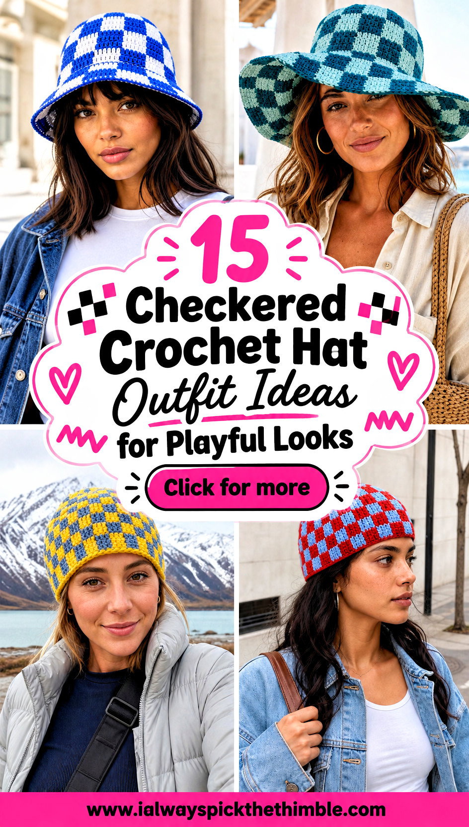 15 Checkered Crochet Hat Outfit Ideas for Playful Looks - 15 Checkered Crochet Hat Outfit Ideas for Playful Looks