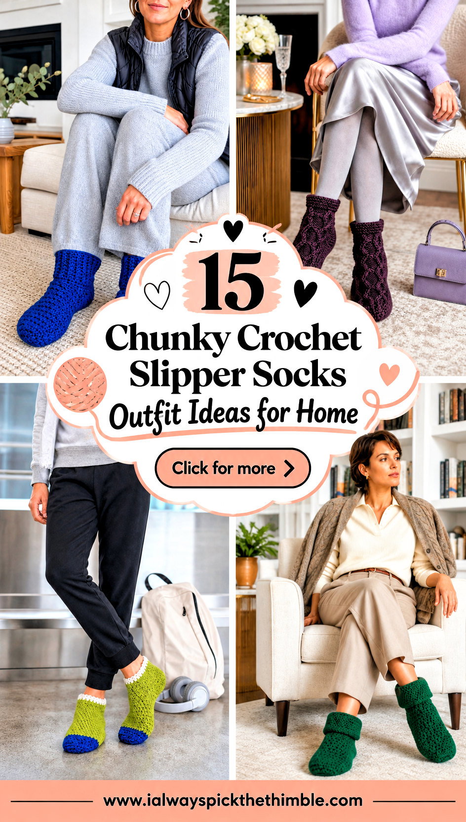 15 Chunky Crochet Slipper Socks Outfit Ideas for Home - 15 Chunky Crochet Slipper Socks Outfit Ideas for Home