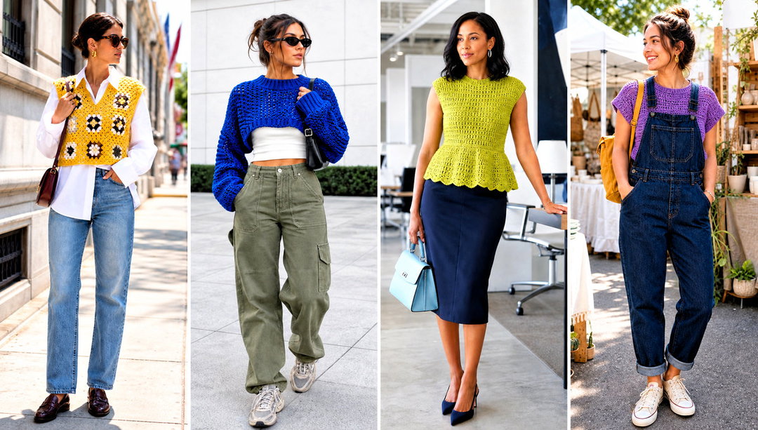 15 Chunky Crochet Top Outfit Ideas for Casual Outings