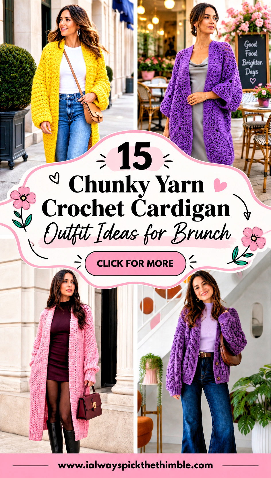 15 Chunky Yarn Crochet Cardigan Outfit Ideas for Brunch - 15 Chunky Yarn Crochet Cardigan Outfit Ideas for Brunch