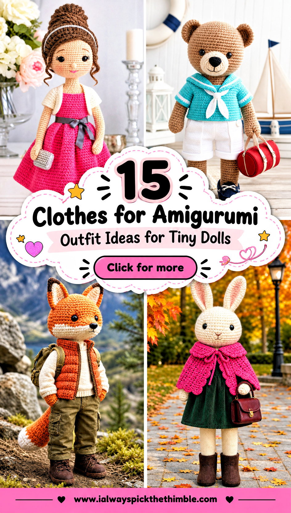 15 Clothes for Amigurumi Outfit Ideas for Tiny Dolls - 15 Clothes for Amigurumi Outfit Ideas for Tiny Dolls