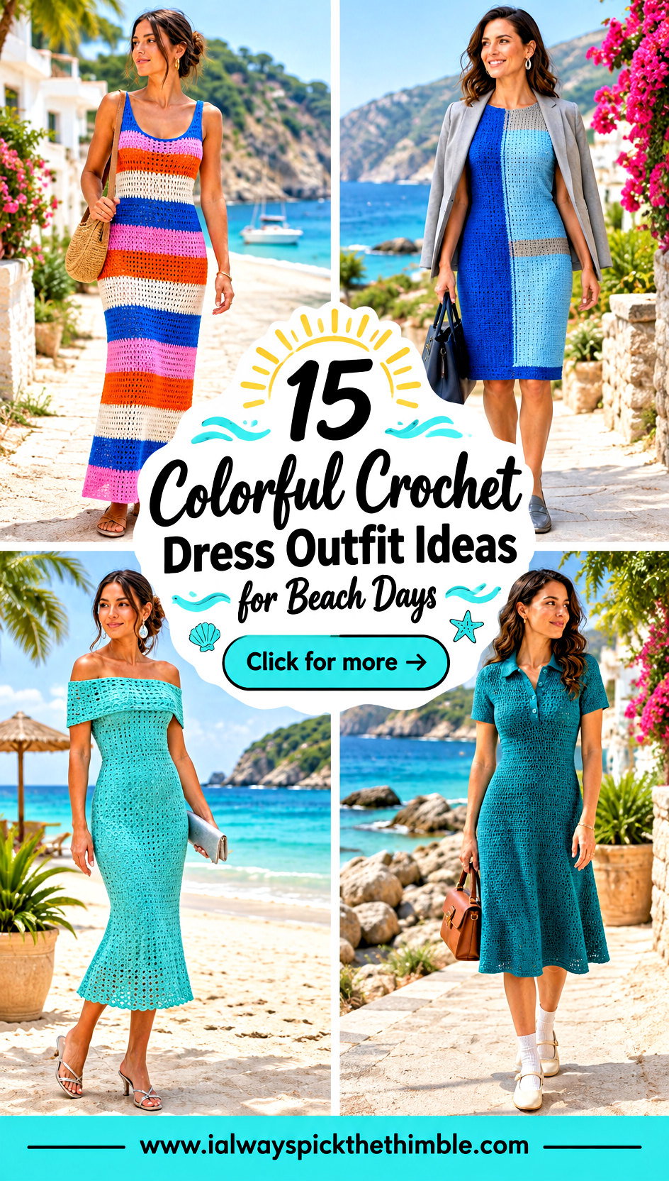 15 Colorful Crochet Dress Outfit Ideas for Beach Days - 15 Colorful Crochet Dress Outfit Ideas for Beach Days