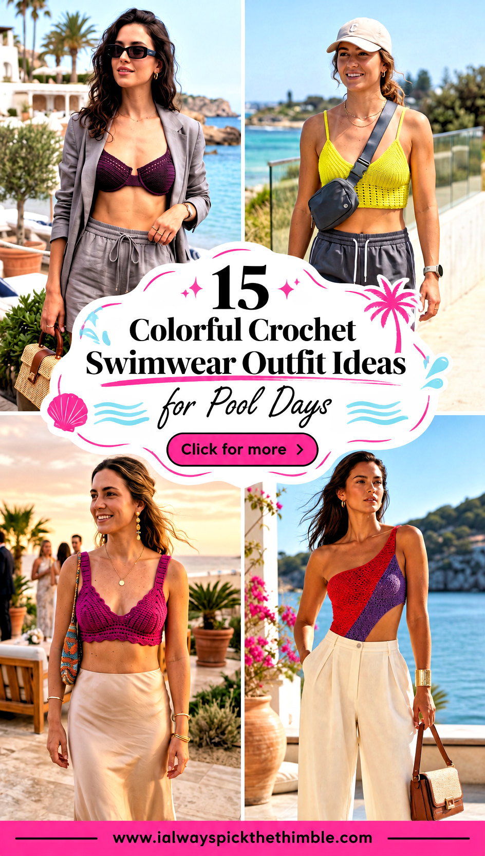 15 Colorful Crochet Swimwear Outfit Ideas for Pool Days - 15 Colorful Crochet Swimwear Outfit Ideas for Pool Days