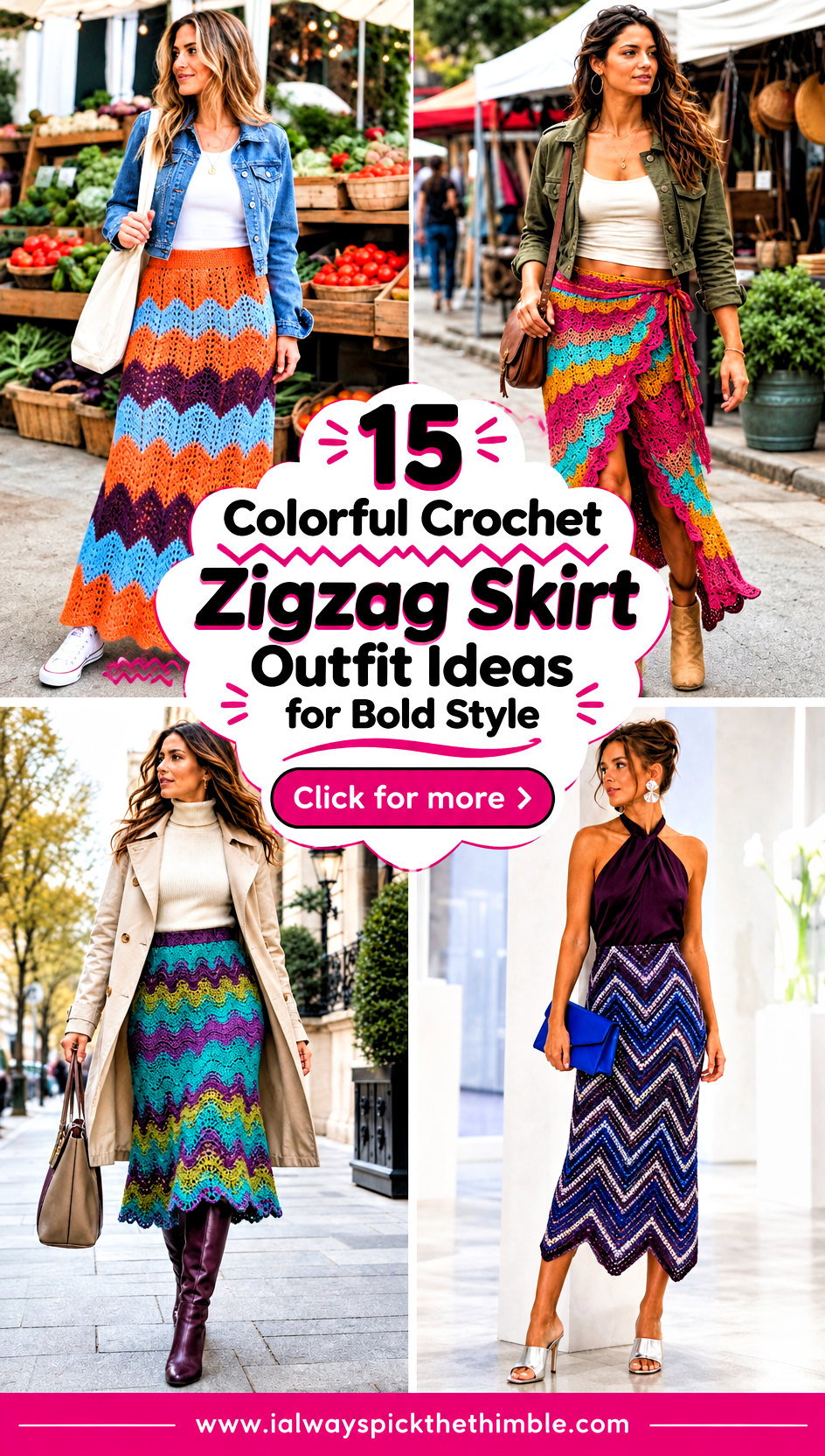 15 Colorful Crochet Zigzag Skirt Outfit Ideas for Bold Style - 15 Colorful Crochet Zigzag Skirt Outfit Ideas for Bold Style