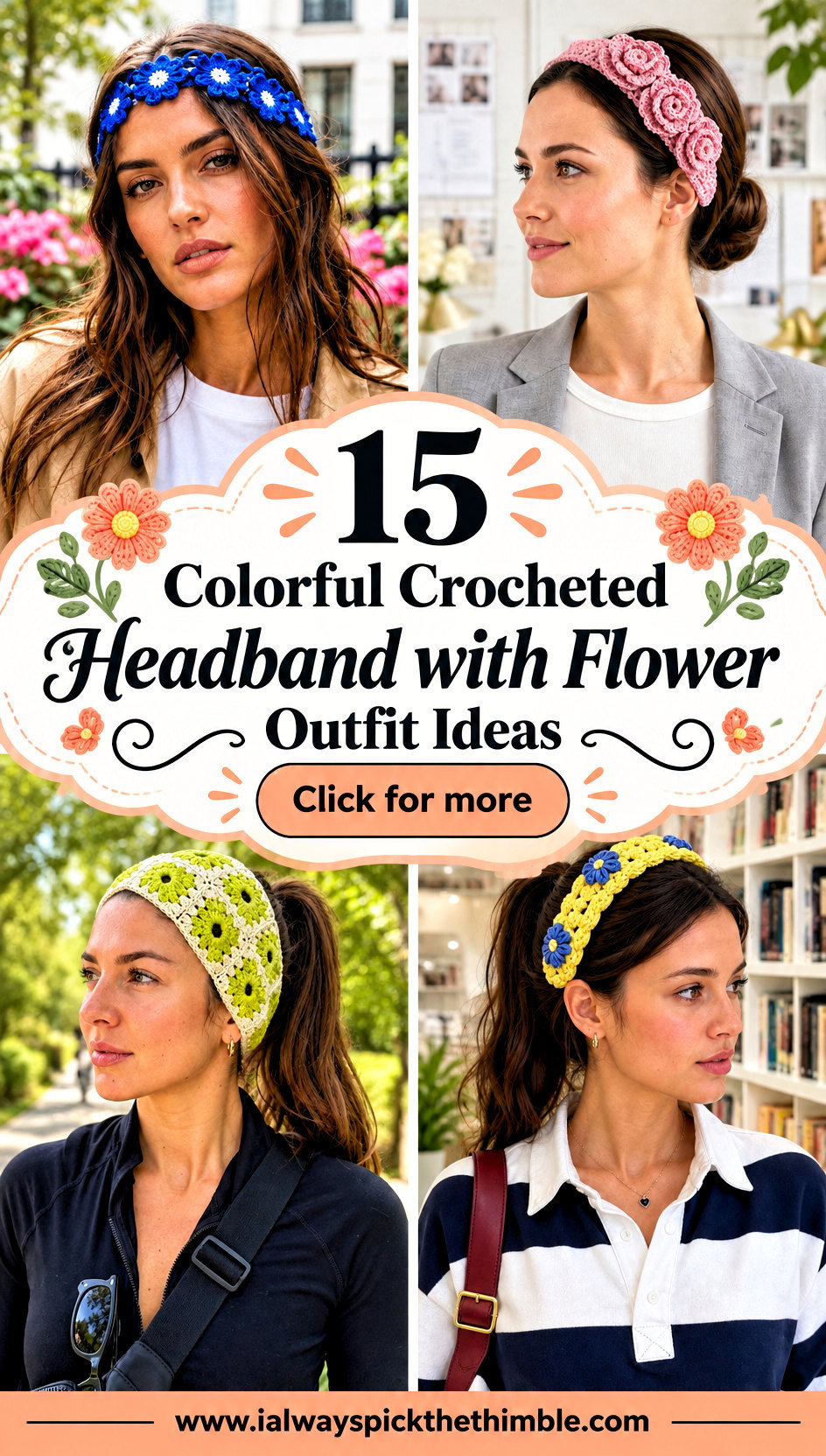 15 Colorful Crocheted Headband with Flower Outfit Ideas - 15 Colorful Crocheted Headband with Flower Outfit Ideas