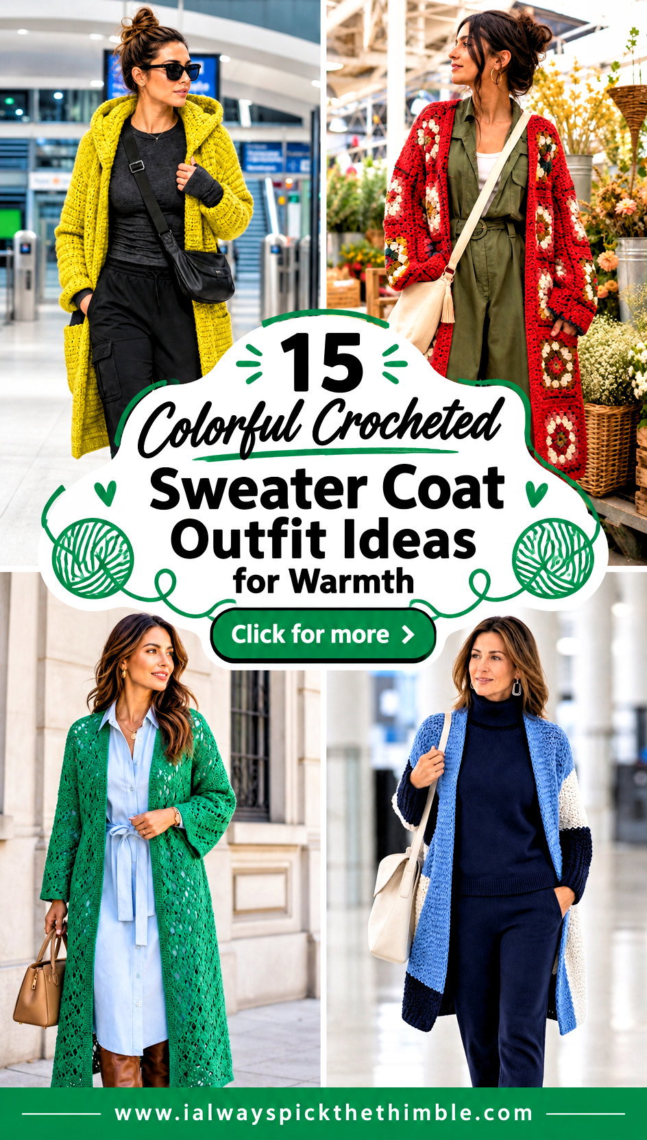 15 Colorful Crocheted Sweater Coat Outfit Ideas for Warmth - 15 Colorful Crocheted Sweater Coat Outfit Ideas for Warmth