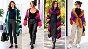 15 Colorful Striped Crochet Wrap Outfit Ideas for Evenings