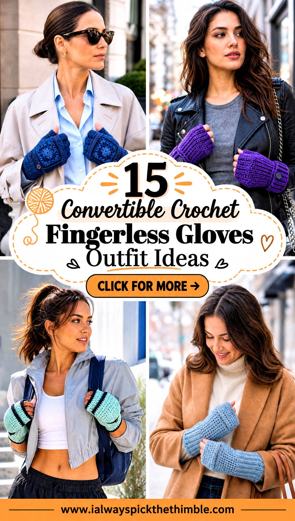 15 Convertible Crochet Fingerless Gloves Outfit Ideas - 15 Convertible Crochet Fingerless Gloves Outfit Ideas