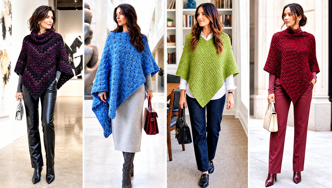 15 Corner to Corner Crochet Poncho Outfit Ideas for Fall