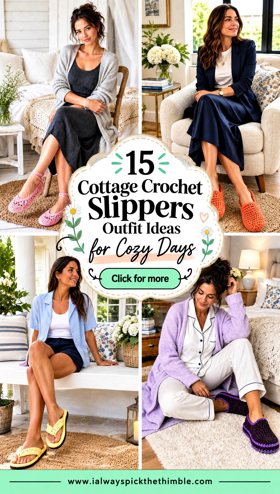 15 Cottage Crochet Slippers Outfit Ideas for Cozy Days - 15 Cottage Crochet Slippers Outfit Ideas for Cozy Days